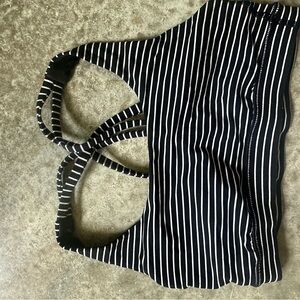 Lululemon Black and White Striped Energy Bra